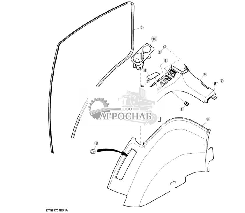 Звукопоглощающая обшивка, без гидрофицированного крюка, правая сторона - ST771884 911.jpg